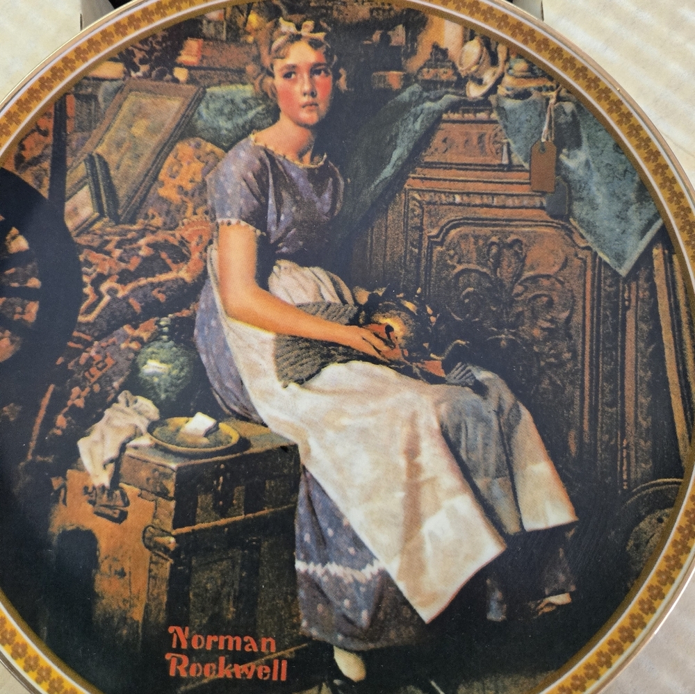 Norman Rockwell Wall Art with Blue and White Accents